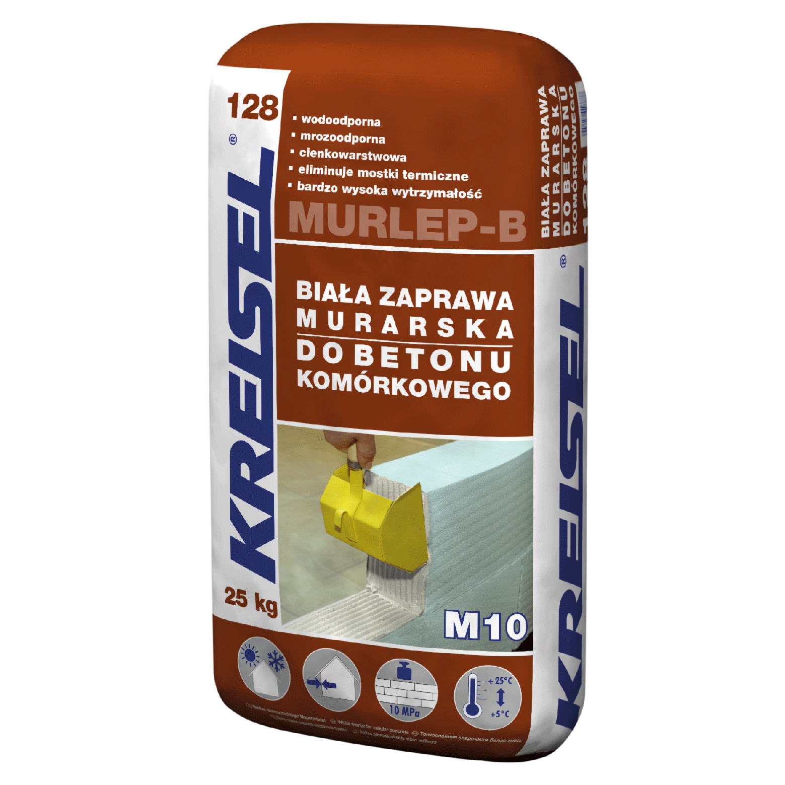 Zaprawa do gazobetonu Murlep B 128 biały 25 kg 5907418018878 xx