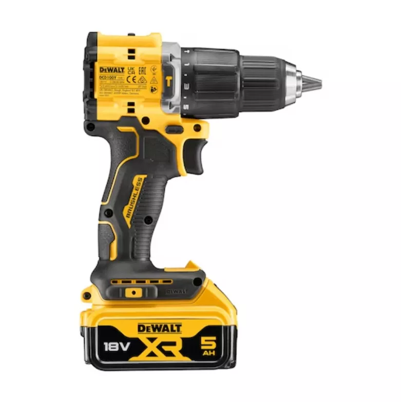 Wiertarko-wkrętarka udarowa 2x5Ah 18V XR DCD100YP2T Dewalt silnik bezszczotkowy