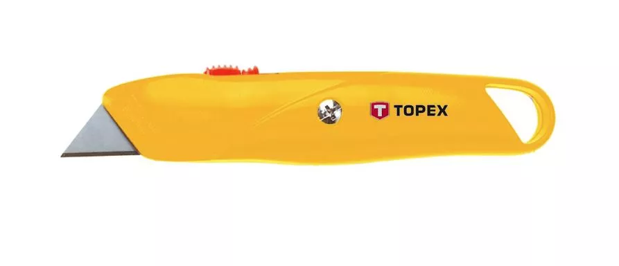 Nóż z ostrzem trapezowym, metalowy korpus TOPEX