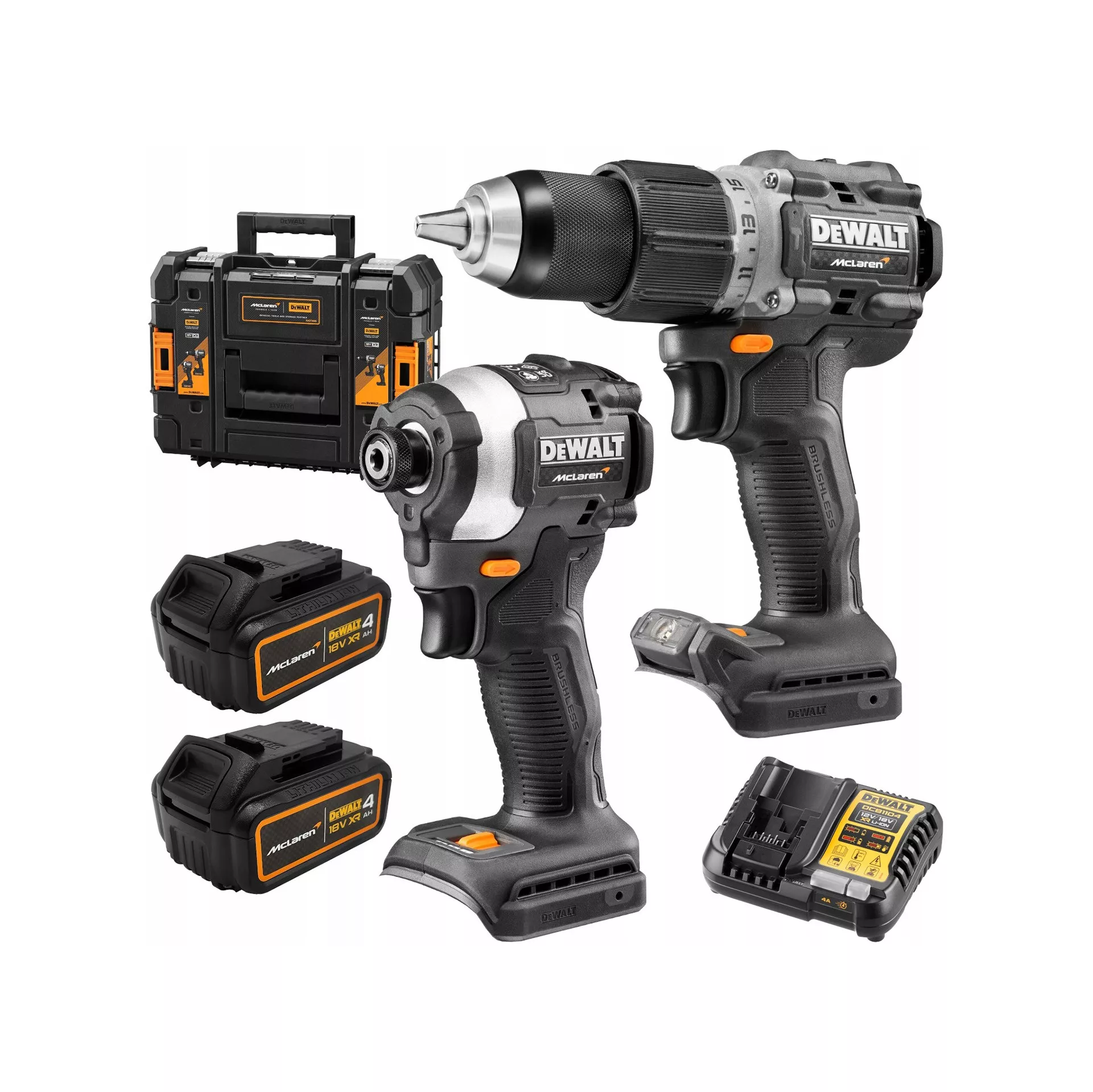 Zestaw wiertarka + zakrętarka Dewalt McLaren F1 18V DCF85M + DCD85M 2x4Ah 