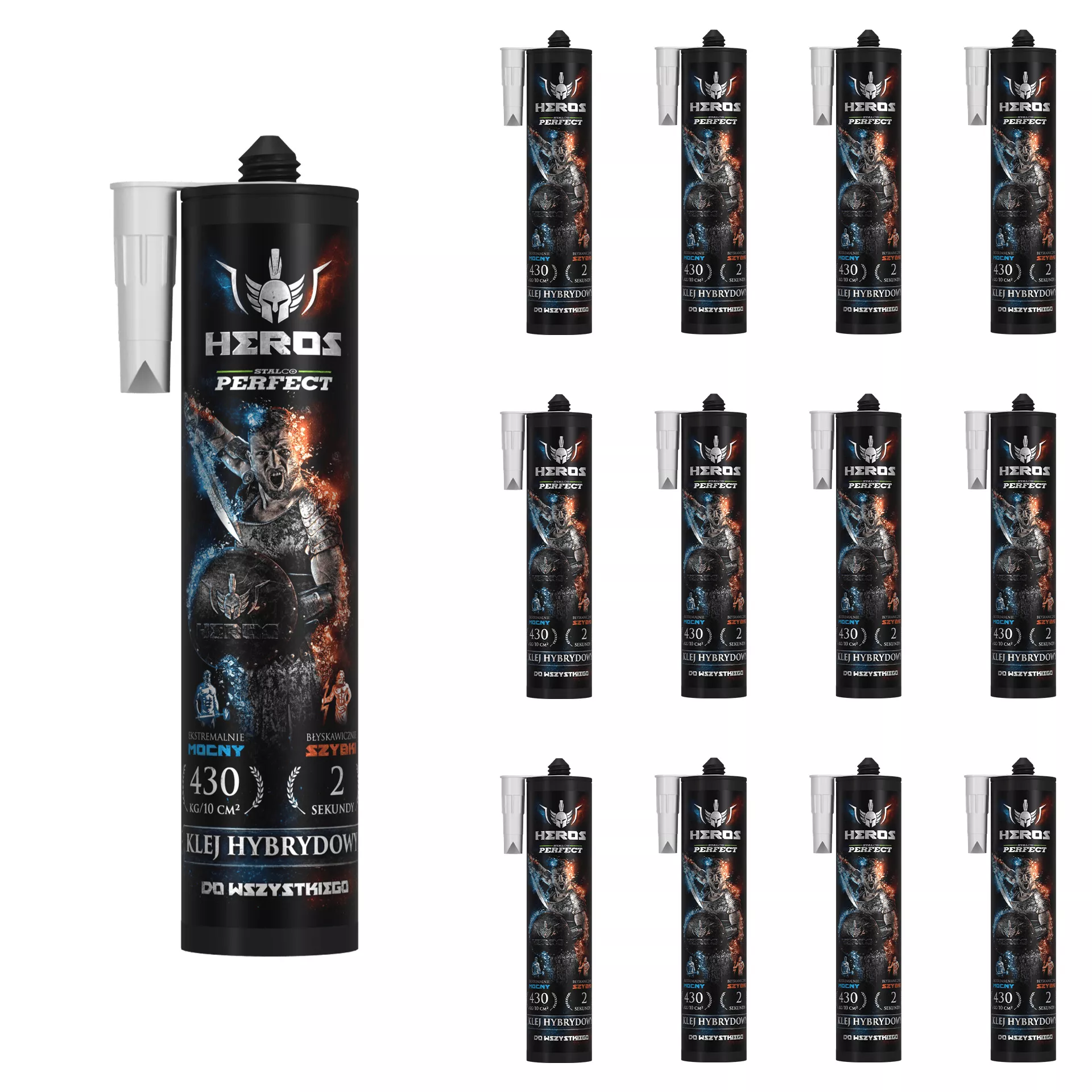 Klej montażowy hybrydowy Heros bardzo mocny 290 ml 12 szt.