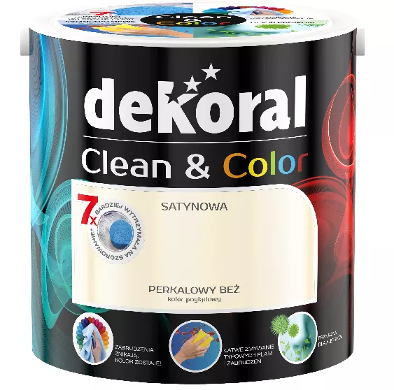 Farba lateksowa CLEAN&COLOR 2,5l perkalowy beż Dekoral