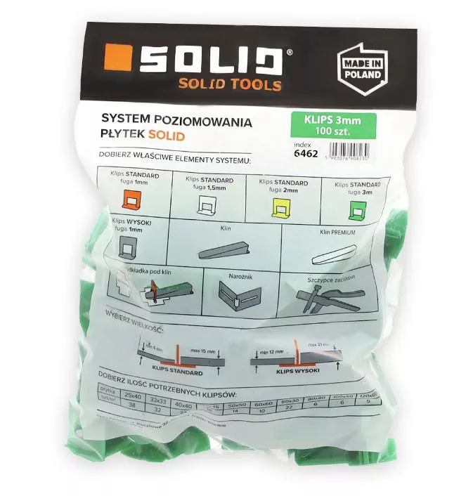 System poziomowania płytek, klipsy 3 mm - 100 szt.