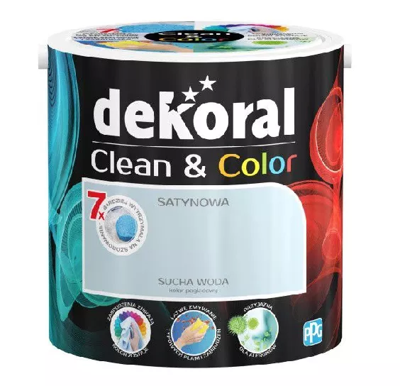 Farba lateksowa CLEAN&COLOR 2,5l sucha woda Dekoral