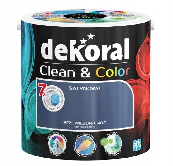 Farba lateksowa CLEAN&COLOR 2,5l bezgwiezdna noc Dekoral