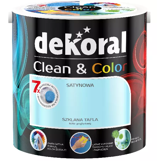 Farba lateksowa CLEAN&COLOR 2,5l szklana tafla Dekoral