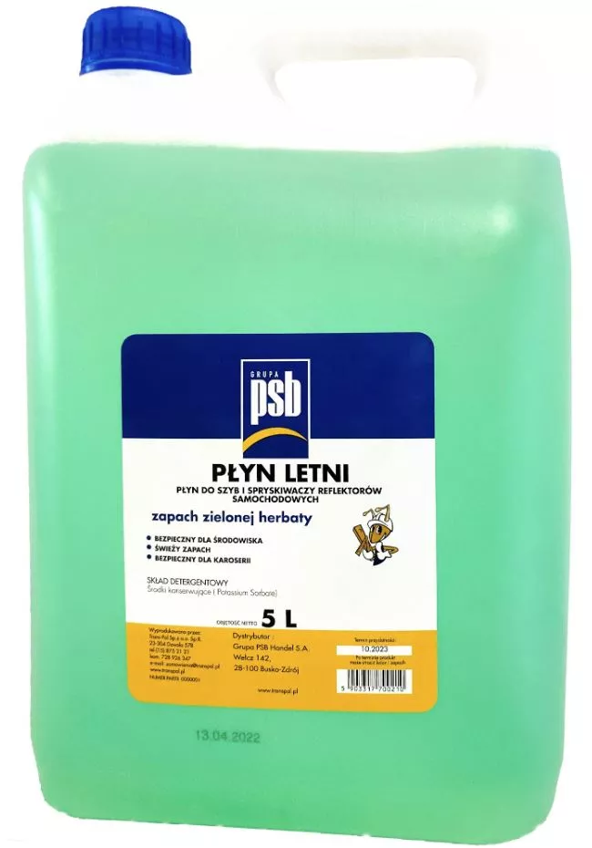 Płyn do spryskiwaczy 5 l zapach zielona herbata - letni