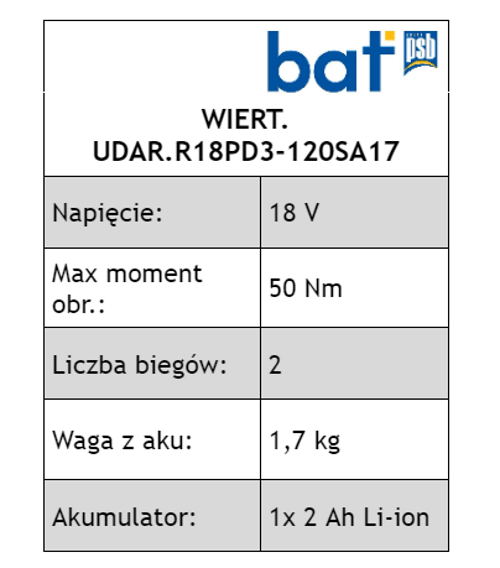 Wiertarka udarowa akumulatorowa R18PD3 Ryobi ONE+