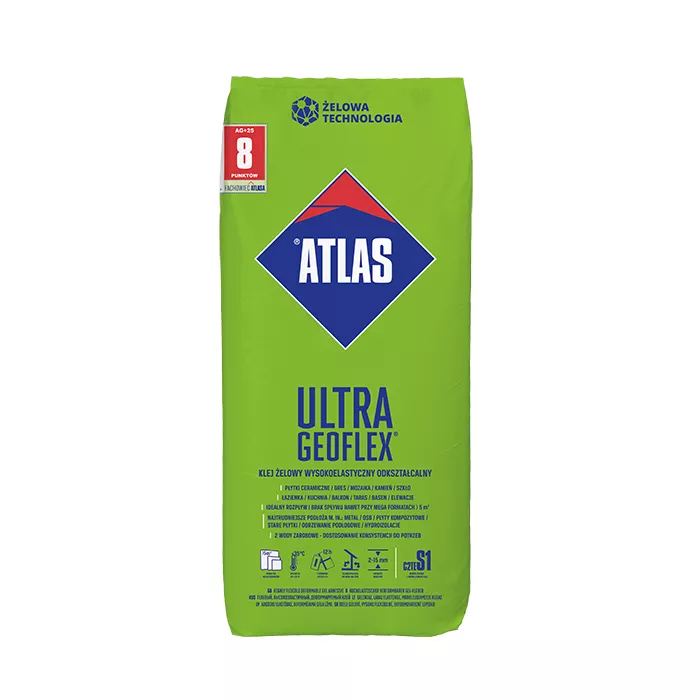 Klej do płytek wielkoformatowych elastyczny Geoflex ultra 25kg Atlas