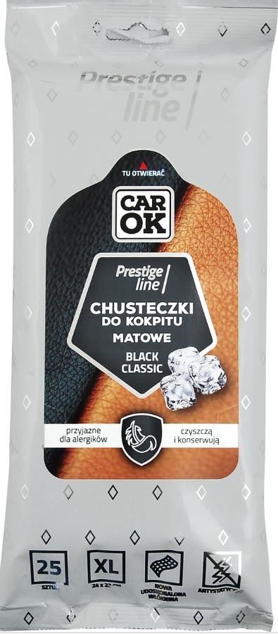 Chusteczki czyszczące do kokpitów samochdowych Black Classic CAR OK