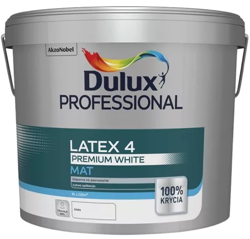 Emulsja Dulux Latex 4 premium white 9 l