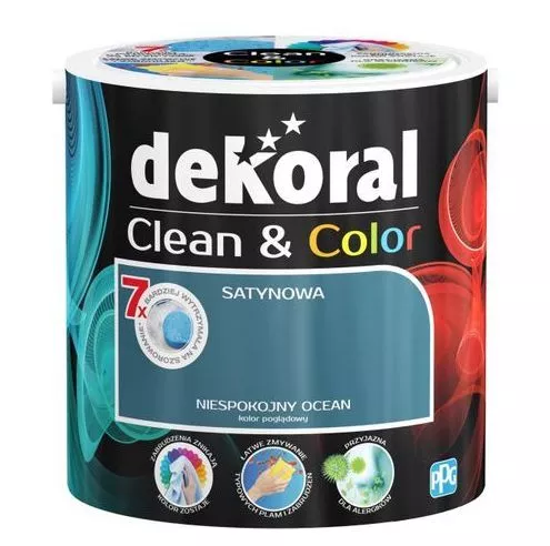 Farba lateksowa CLEAN&COLOR 2,5 l niespokojny ocean Dekoral