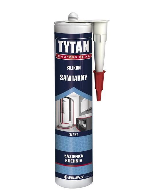 Silikon sanitarny szary 280 ml TYTAN 