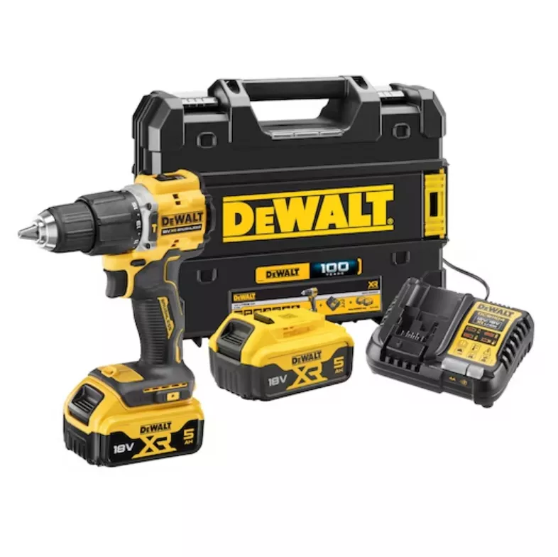 Wiertarko-wkrętarka udarowa 2x5Ah 18V XR DCD100YP2T Dewalt silnik bezszczotkowy