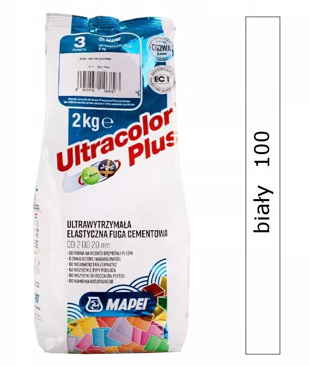 Fuga Ultracolor Plus 100 Biały 2kg Mapei