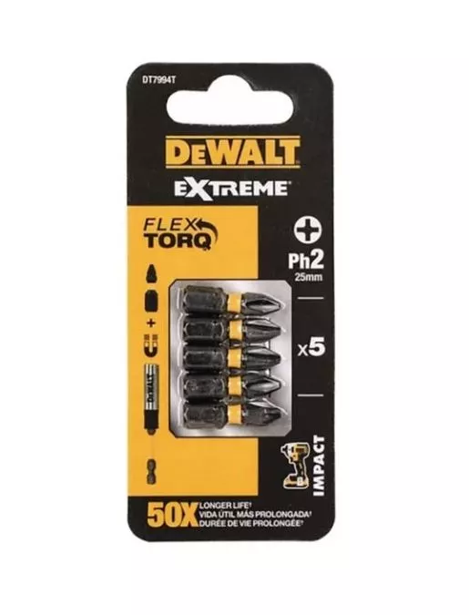Bity udarowe PH2x25mm Dewalt 5 szt.