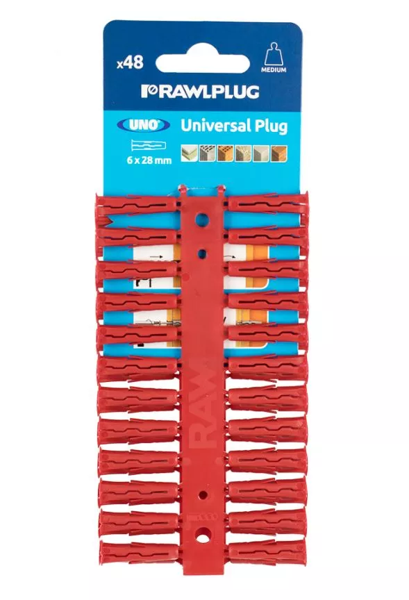 Kołek Clip UNO-red fi 6 mm, 48 szt.