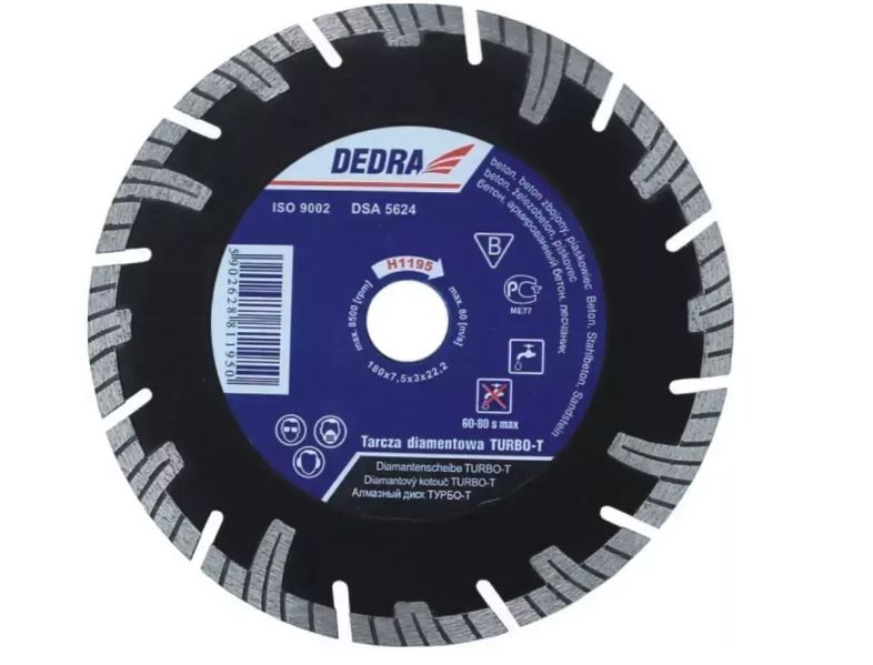 Tarcza Turbo-T do betonu 125 mm x 22,2 DEDRA