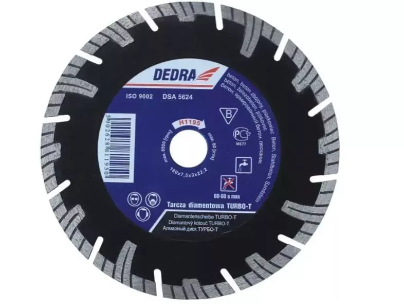 Tarcza Turbo-T do betonu 125 mm x 22,2 DEDRA