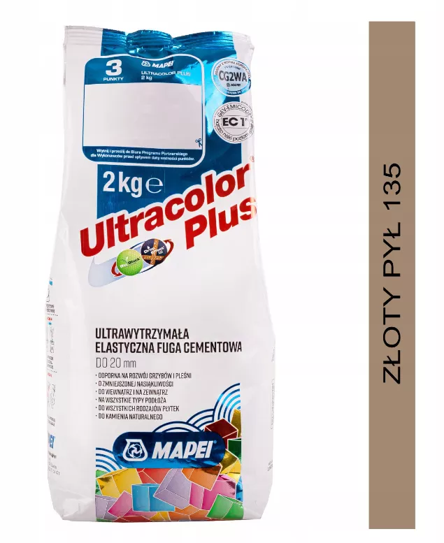 Fuga Ultracolor Plus 135 Złoty Pył 2kg Mapei