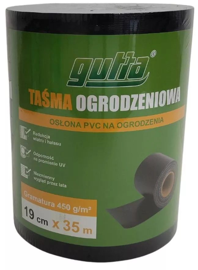 Taśma ogrodzeniowa 19x350 cm antracyt +20 klipsów