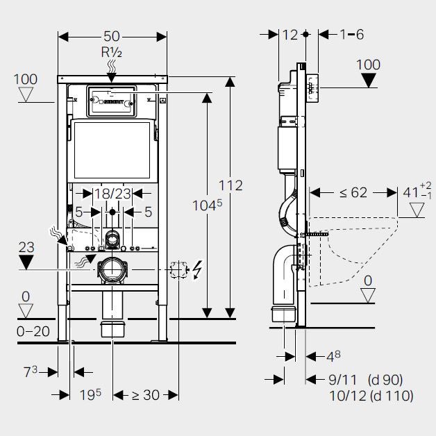 Zestaw Podtynkowy WC Geberit Unifix Rekord 118 328 21 1