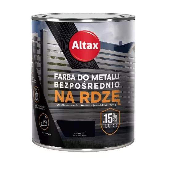 Farba do metalu 0,75 l czarny mat Altax